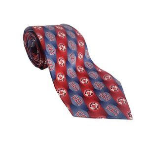 Eagles Wings Boston Red Sox Necktie Red Blue Logo Pattern MLB Mens NEW